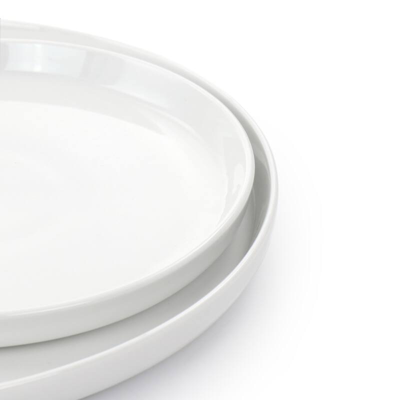Pristine 16 Piece Round Fine Ceramic Dinnerware Set in White