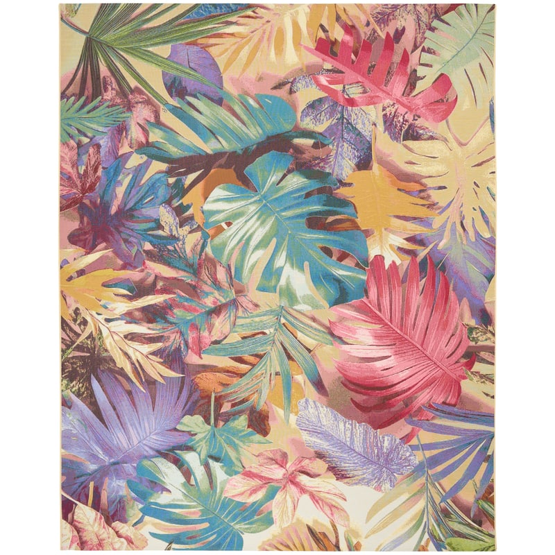 Nourison Color Splash Indoor/Outdoor Multicolored Nature Area Rug