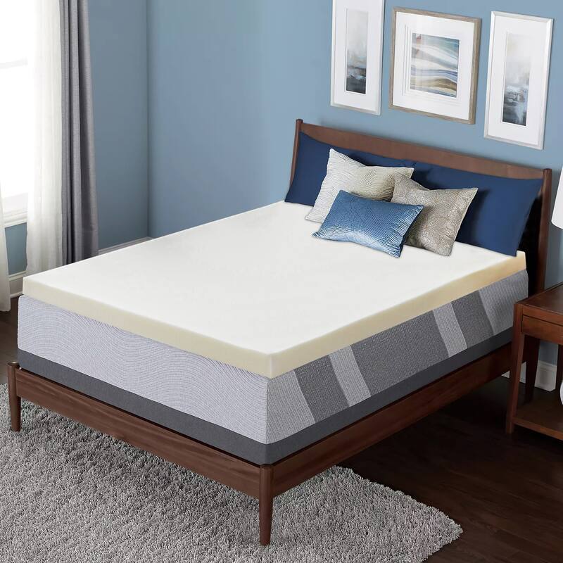Onetan,1",2" & 3" Foam Topper, Adds Comfort to Mattress. - White