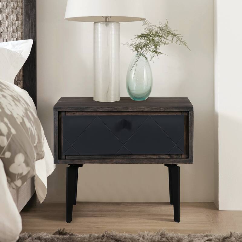 Cross Dark Gray Solid Oak King or Queen 3pc or 4pc Bedroom Set