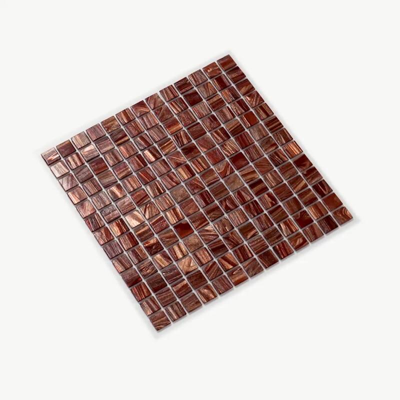Apollo tile 12" x 12" Celestial Glossy Fire Brick Red Glass Tile (20 sq ft/case) - 20 Pack