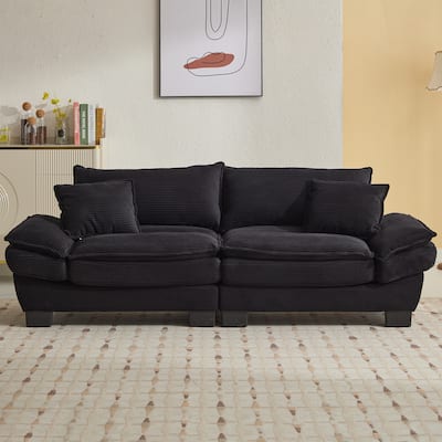 Corduroy Sofa Sleeper Couch Loveseat Sofa with Pillows Comfy Upholstered Deep Seat Sofa for Bedroom,Living Room,Apartment,Office