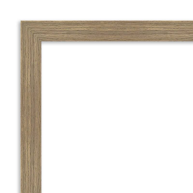 Woodgrain Stripe Beveled Wood Framed Wall Mirror
