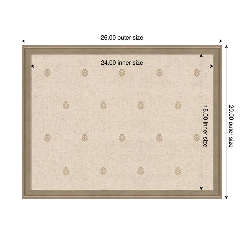 Kate and Laurel Pinboard Beige Botanical Block Print