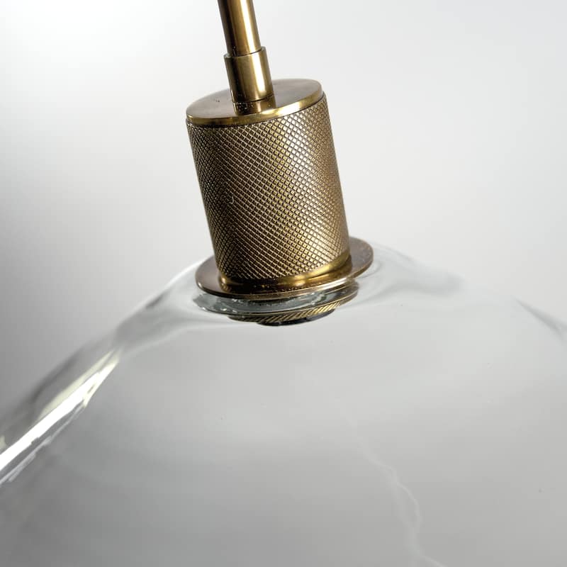 Signature Design by Ashley Chaness Clear/Brass Glass Pendant Light - 12"W x 12"D x 12"H