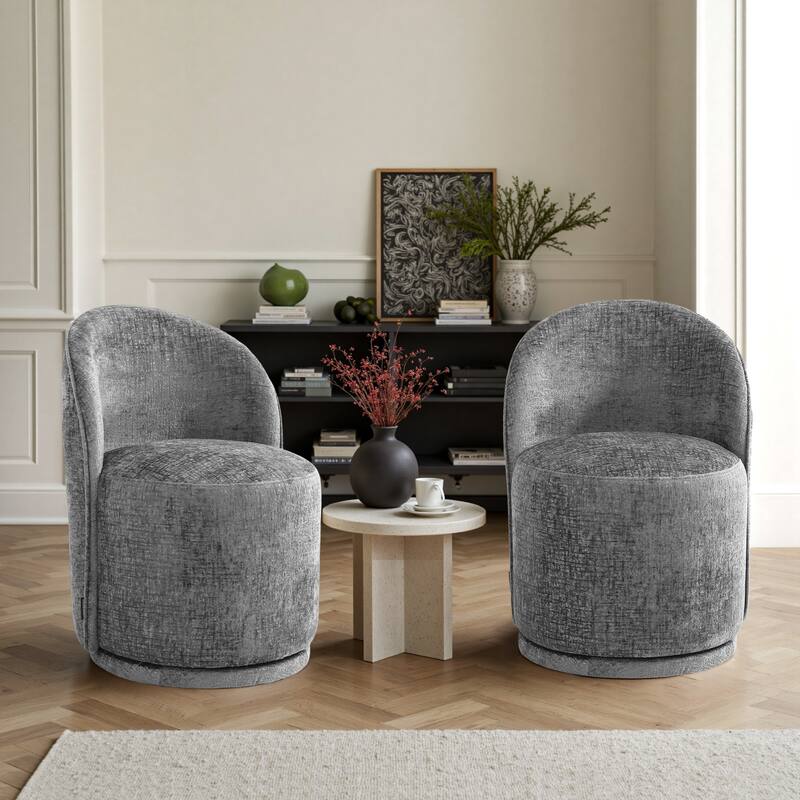 Modern Armless 360-Degree Swivel Dining Chair Barrel Chair