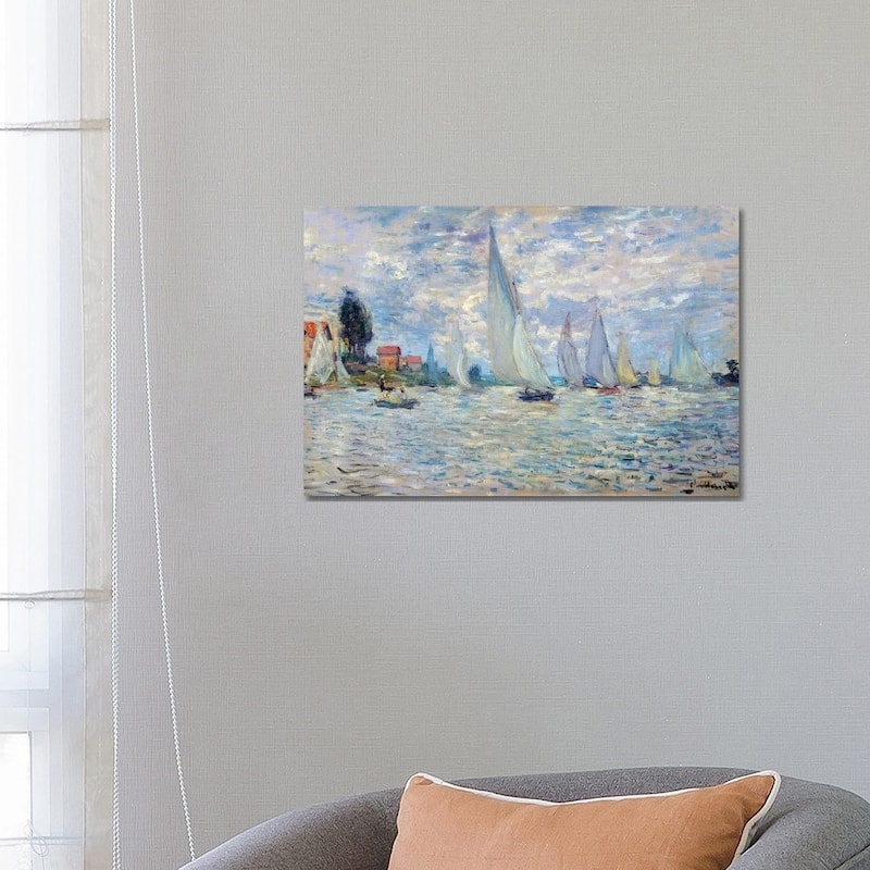 iCanvas "The boats. Regates a Argenteuil Painting" by Claude Monet Canvas Print - 18x26x1.5