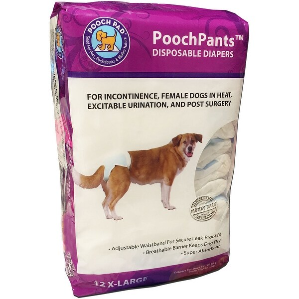 Poochpants Disposable Diaper-Medium 12/Pkg-