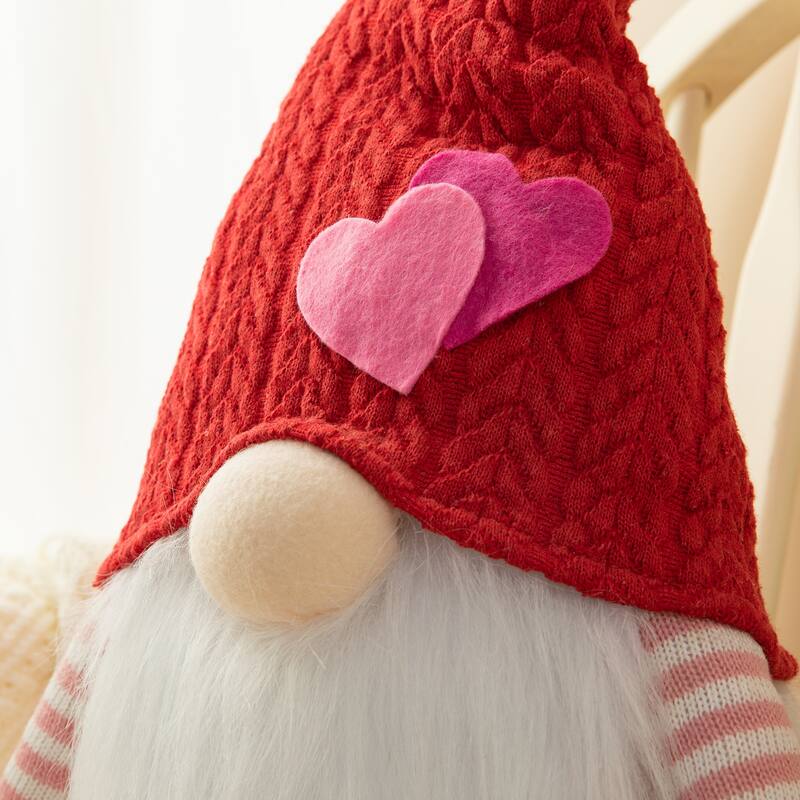 Glitzhome Christmas Hanukkah Fabric Gnome Shelf Sitter Holiday Decor