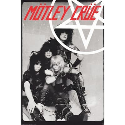 Motley Crue with Pentagram Art Poster - 24 x 36 Inch