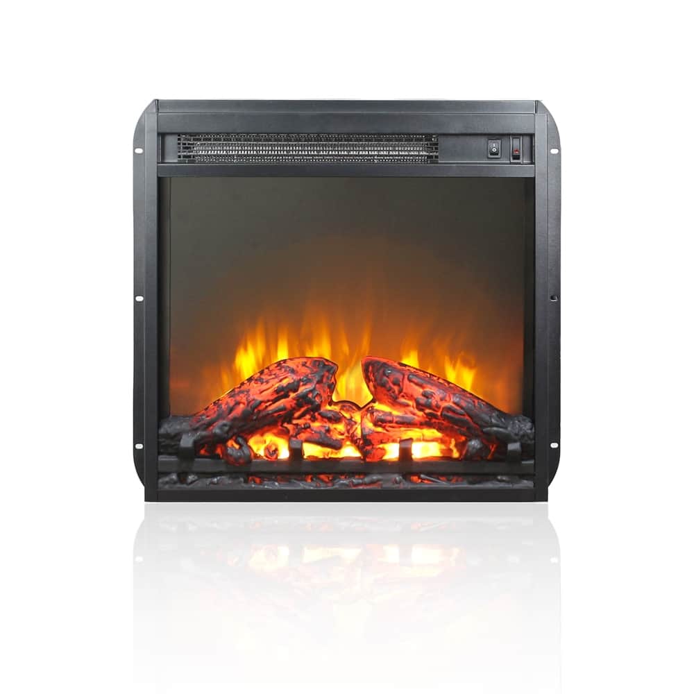 18" Electric Fireplace Insert, Ultra Thin Heater with Realistic Flame