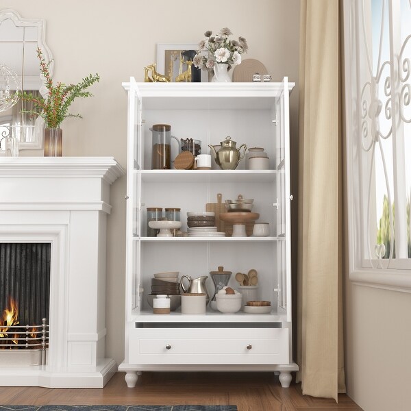 Timechee 31.5'' W Curio Cabinet Bookcase Display Cabinet