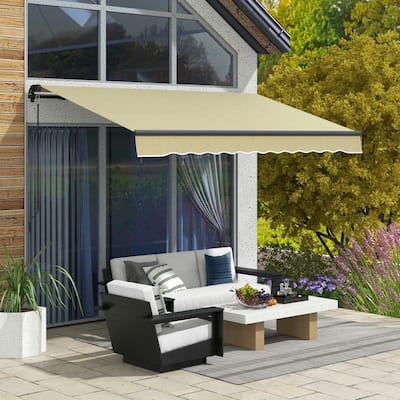 8' x 6.5' Retractable Awning, 280gsm UV Resistant Sunshade Shelter