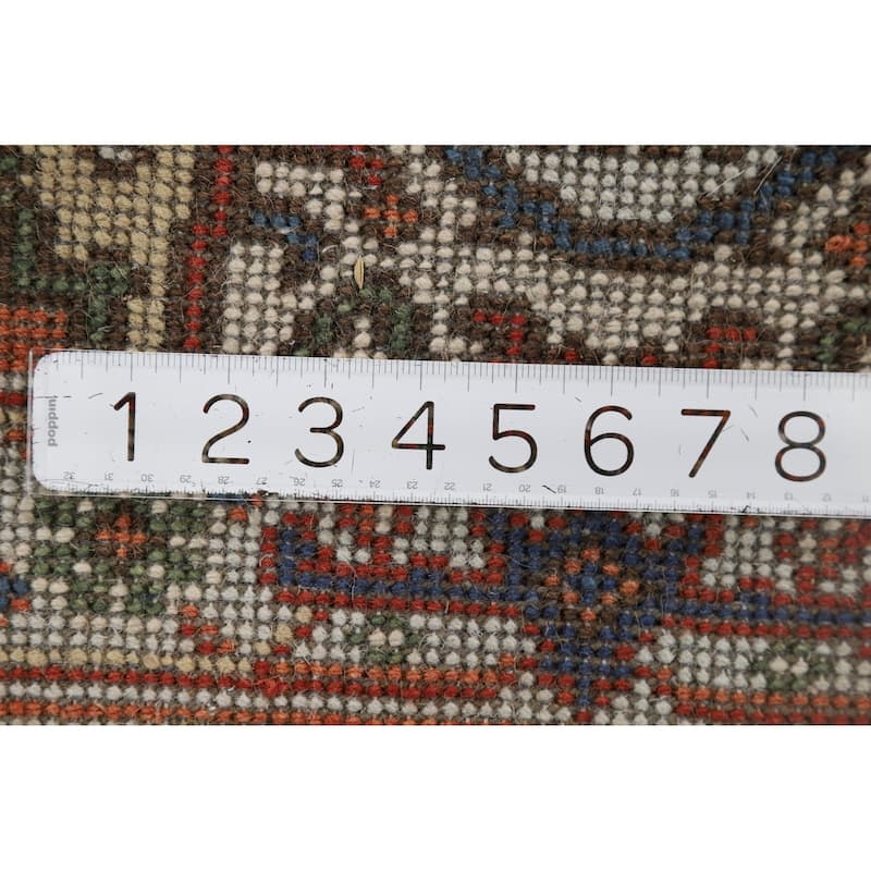 Geometric Blue Heriz Serapi Indian Accent Rug Hand-Knotted Wool Carpet - 2'0" x 3'0"