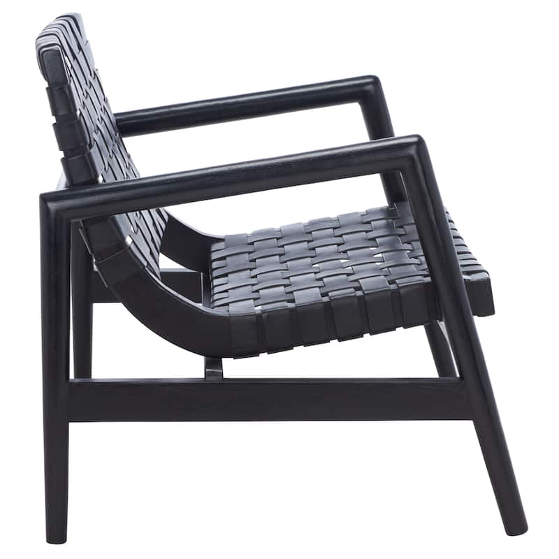 SAFAVIEH Vena Leather Woven Accent Chair - 30" W x 28" D x 28" H - 30Wx28Dx28H