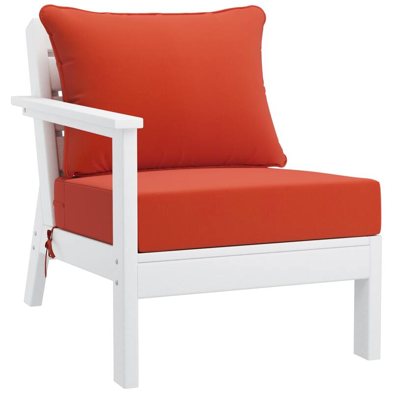 Birchwood All Weather HDPE Outdoor Patio White Deep Seating Conversation Set (6-Piece Set)