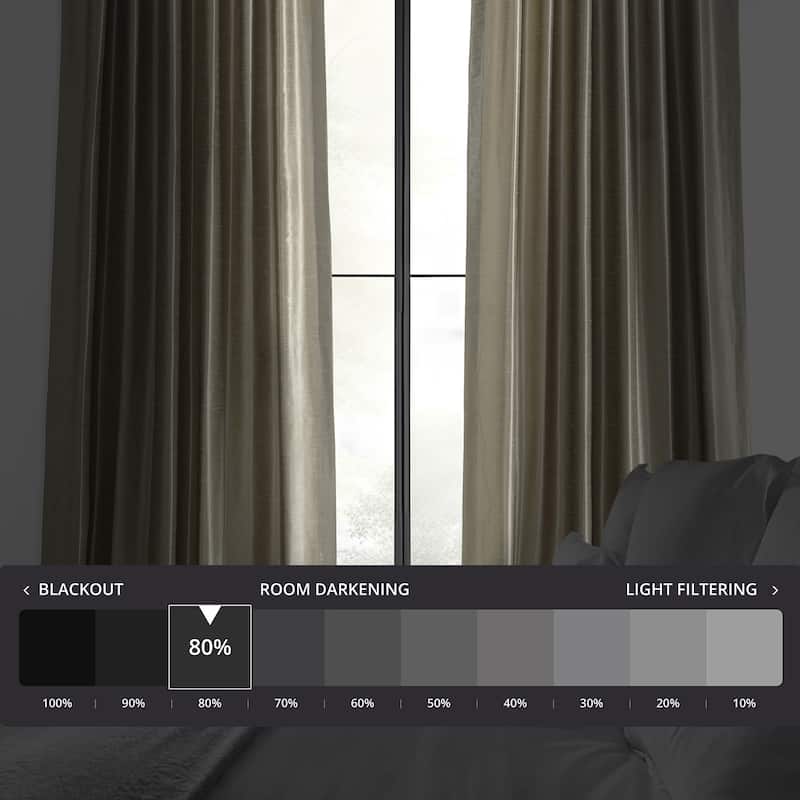 Exclusive Fabrics Vintage Textured Faux Dupioni Silk Room Darkening Curtains (1 Panel)