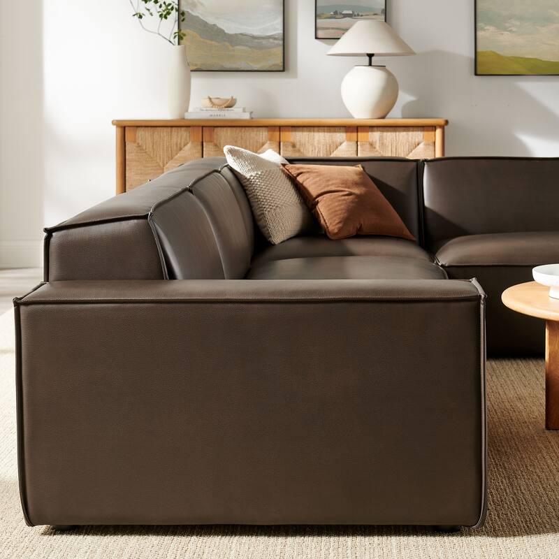 Restore 4-Piece Vegan Leather Modular L-Shaped Sofa