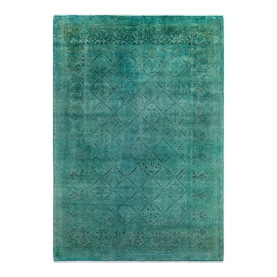 Contemporary Overdyed Wool Hand Knotted Area Rug - 6' 2" x 8' 10"