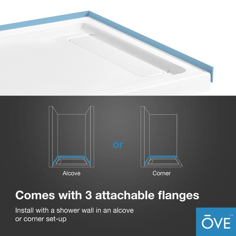 Ove Decors 15SBR-FOLG60 Folga 60" x 34" Rectangular Shower Base with