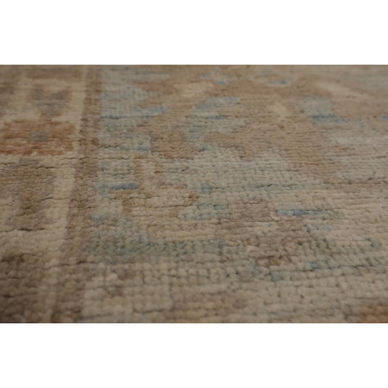Oushak Turkish Large Rug Handmade Vegetable Dye Floral Wool Carpet - 10'3"x 13'9"