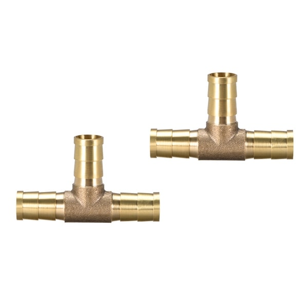 25/64" Brass Barb Hose Fitting Tee 3Way Connector Joiner Air Water Fuel Gas 2pcs - 10pcs 2pcs