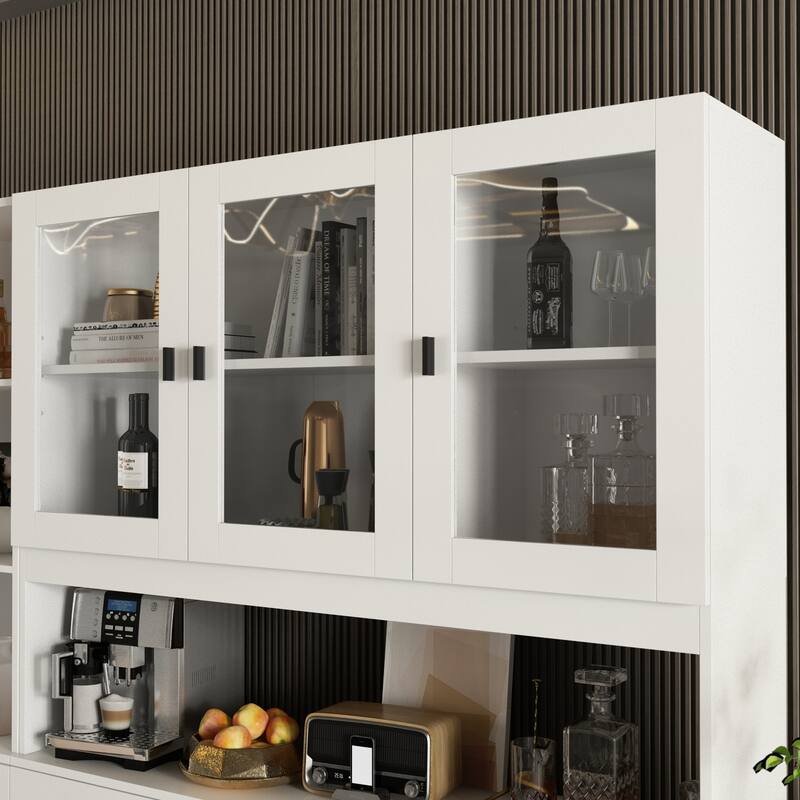 Timechee Combined Bookcase Display Cabinet Pantry Kitchen Cabinet