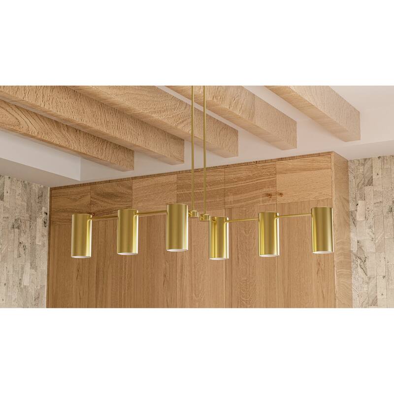 Foreland 6-Light Brushed Gold Linear Chandelier