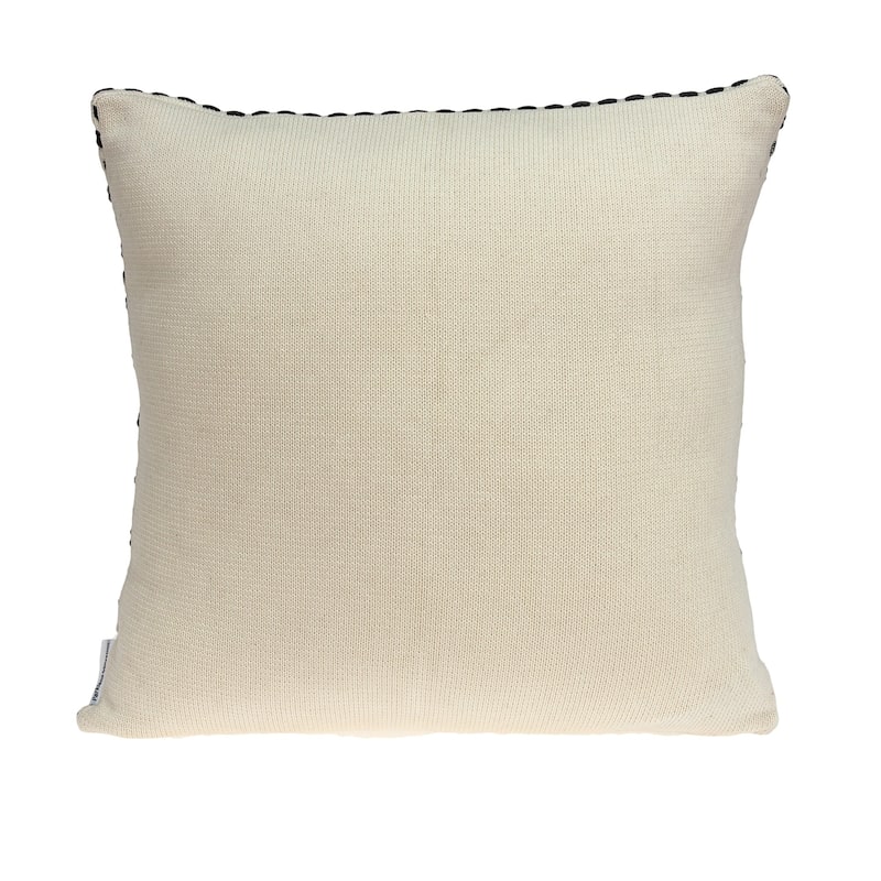 Knitted Square Throw Pillow - 20" - Beige and Black