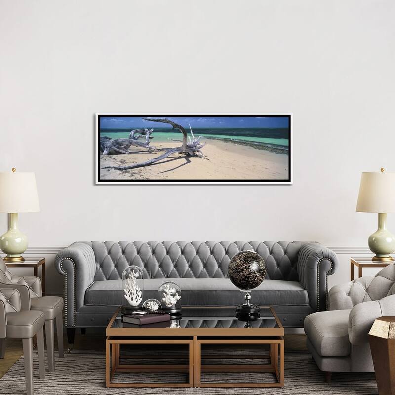 iCanvas "Driftwood on the beach, Green Island,Great Barrier Reef, Queensland, Australia" by Panoramic Images Framed Canvas Print