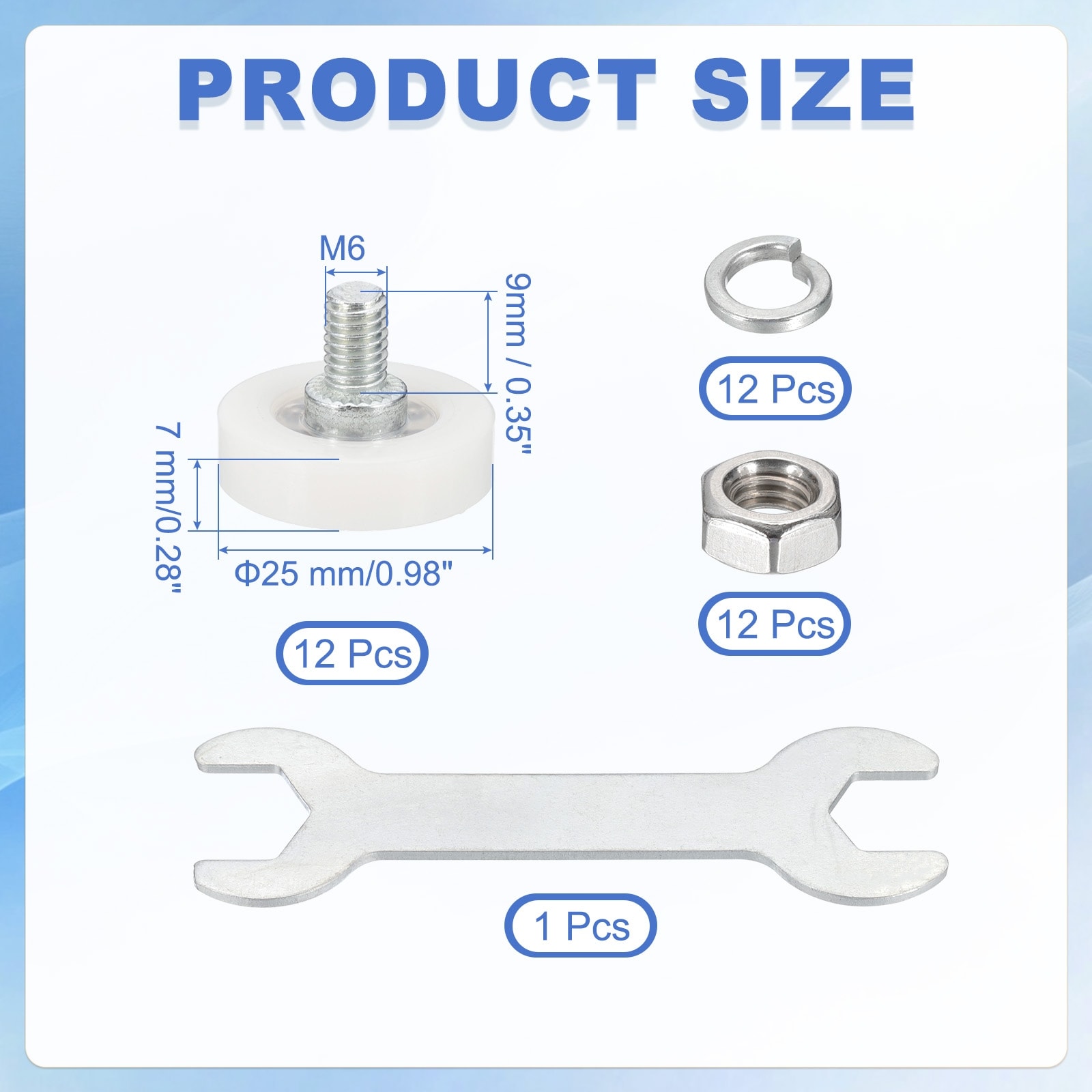 Drawer Rollers Wheel Cabinet Positioning Sliding with Screw Washer Wrenches for File