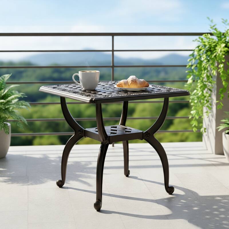 Stylish Aluminum Square Coffee Table for Outdoor Living Room