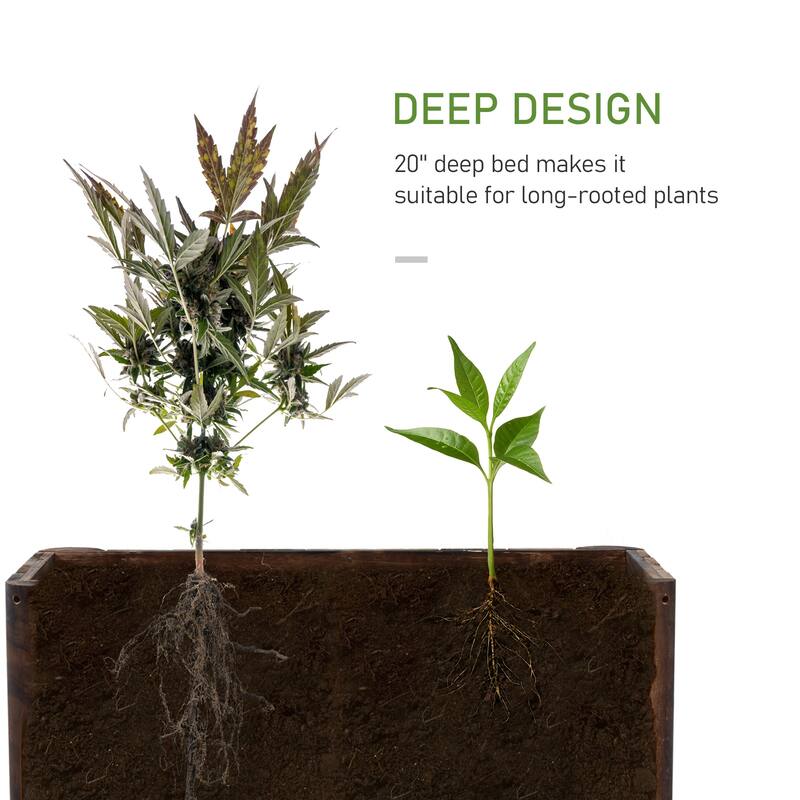 Outsunny Natural Rustic Distressed Wood Planter Box