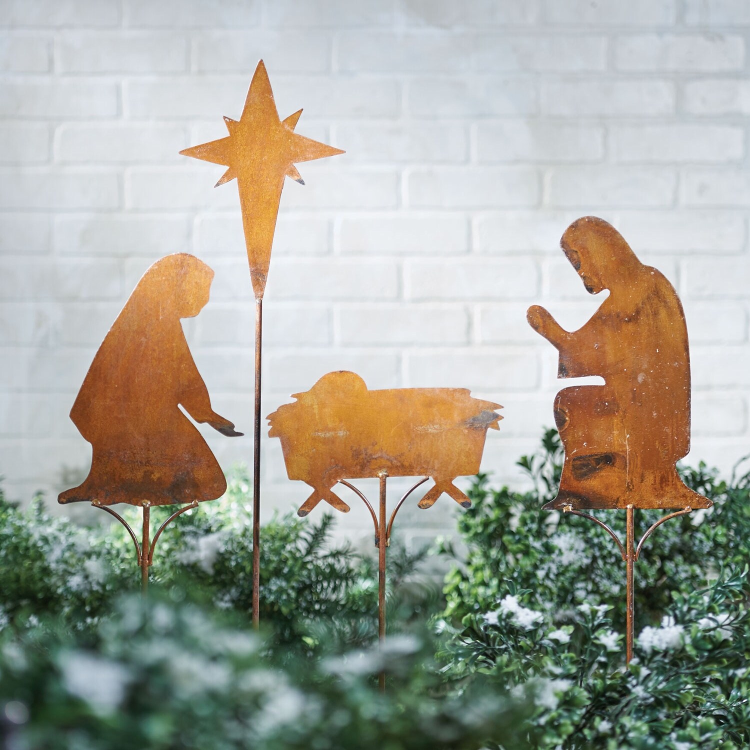 Shop Art Artifact Nativity Scene Garden Stakes 4 Piece Set