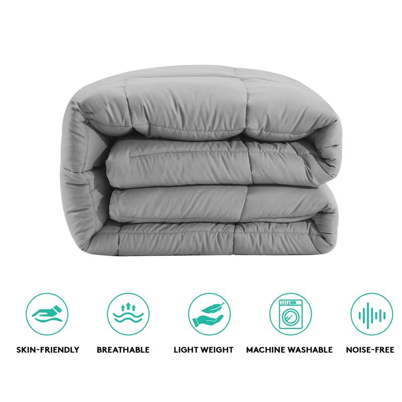 All Season Soft Comforter/Duvet Insert, Quilted and Peach-skin Processes, Machine Washable