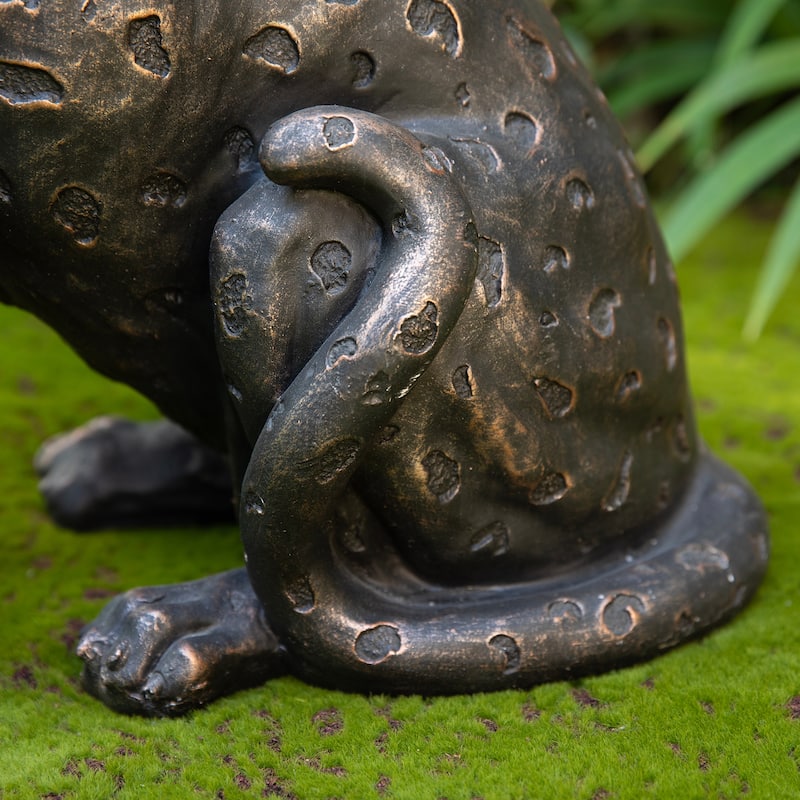 Glitzhome 23.25''H MGO Bronze Leopard Statue