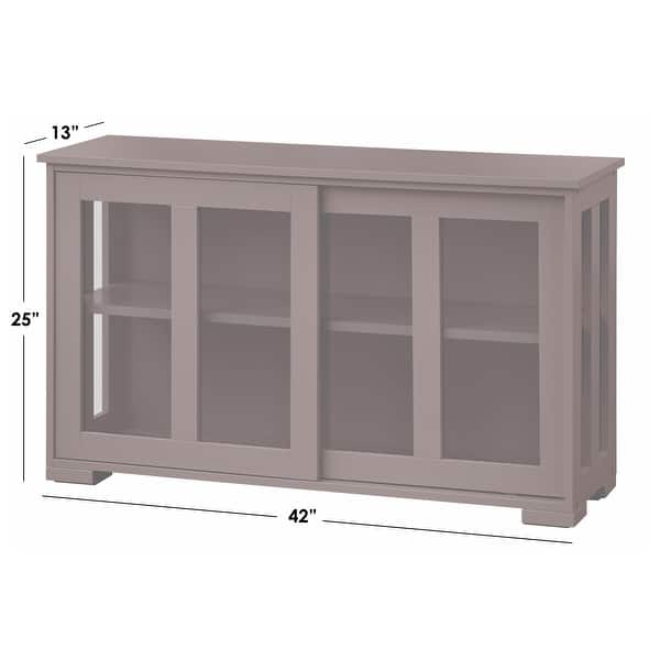 dimension image slide 1 of 3, Porch & Den Jefferson Sliding Glass Door Stackable China Cabinet