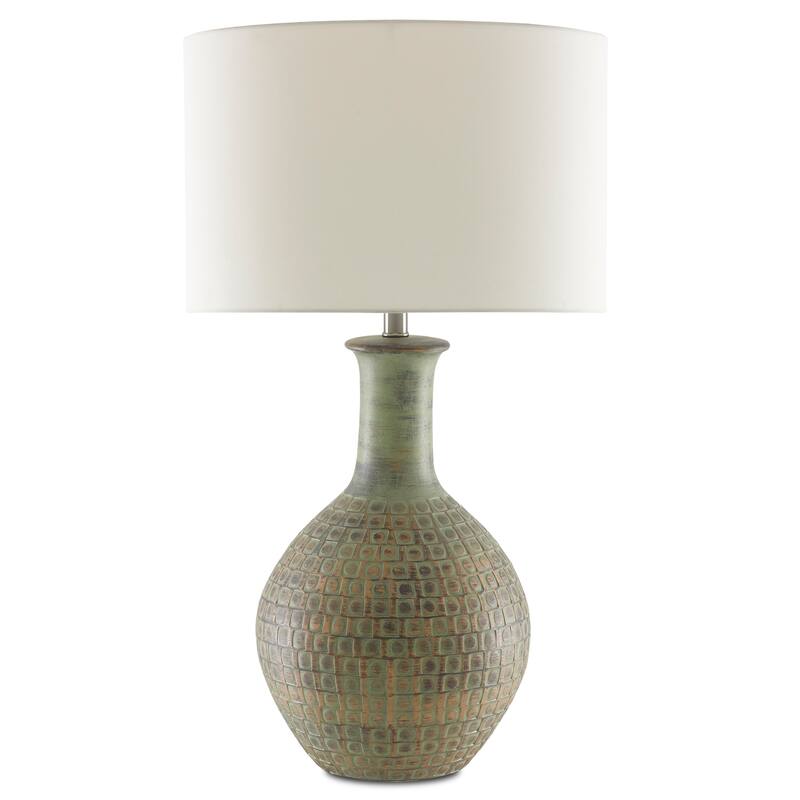 Currey & Company Loro Green Table Lamp - 30.5"h x 17"dia