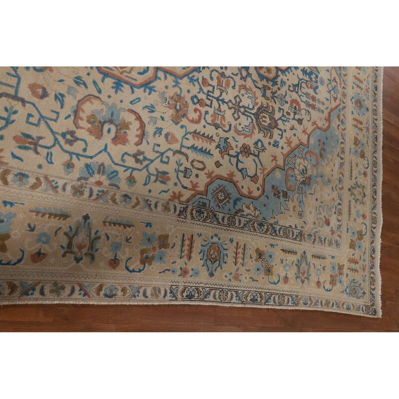 Tabriz Persian Vintage Area Rug Hand-Knotted Oriental Wool Carpet - 8'1" x 11'3"