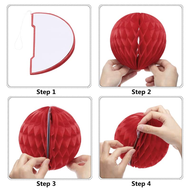 6Pcs Paper Pom-Poms Balls Paper Tissue Flower Ball for Party Decor