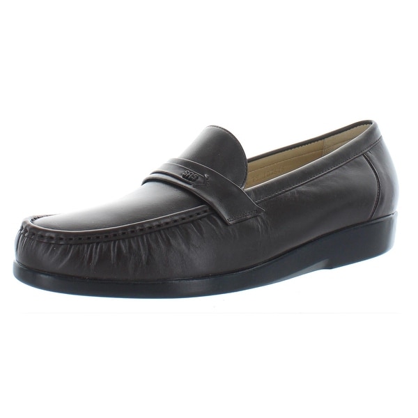 SAS Mens Ace Penny Loafers Leather Slip On - Dark Brown - Overstock ...