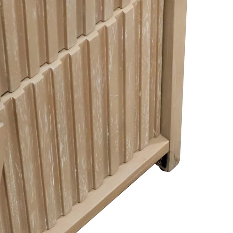 Furniture of America Adrienne Modern Natural Solid Wood 2-Drawer Nightstand With USB Ports