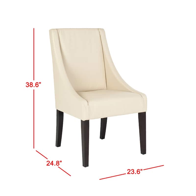 SAFAVIEH Toccara Dining Sloping Arm Chairs Cream Dining Chair (Set of 2) - 23.6" x 25.8" x 38.6" - 24Wx26Dx39H