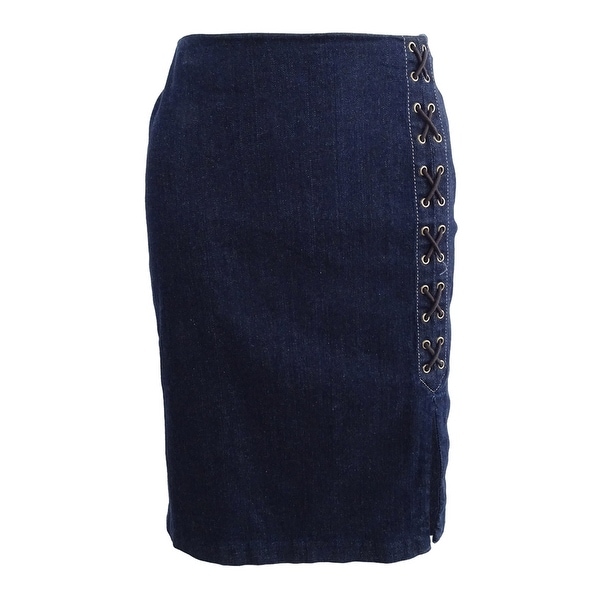 petite denim pencil skirt