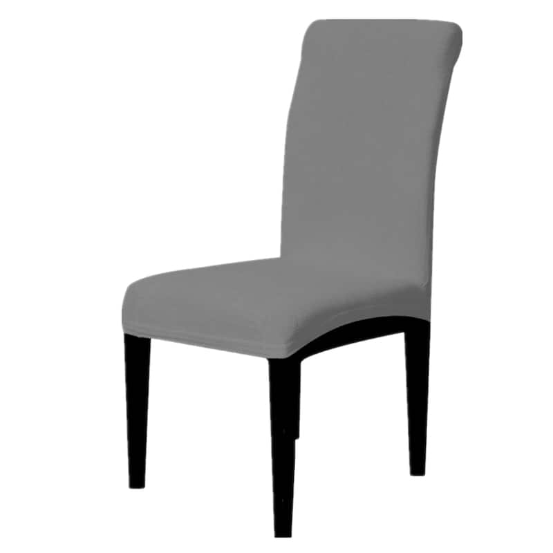 Enova Home Ultra Soft Stretch Fabric Dining Chair Slipcovers Removable Washable Furniture Protector Set of 2 - N/A - Grey