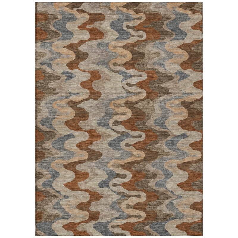 Machine Washable Indoor/ Outdoor Modern Mason Chantille Rug