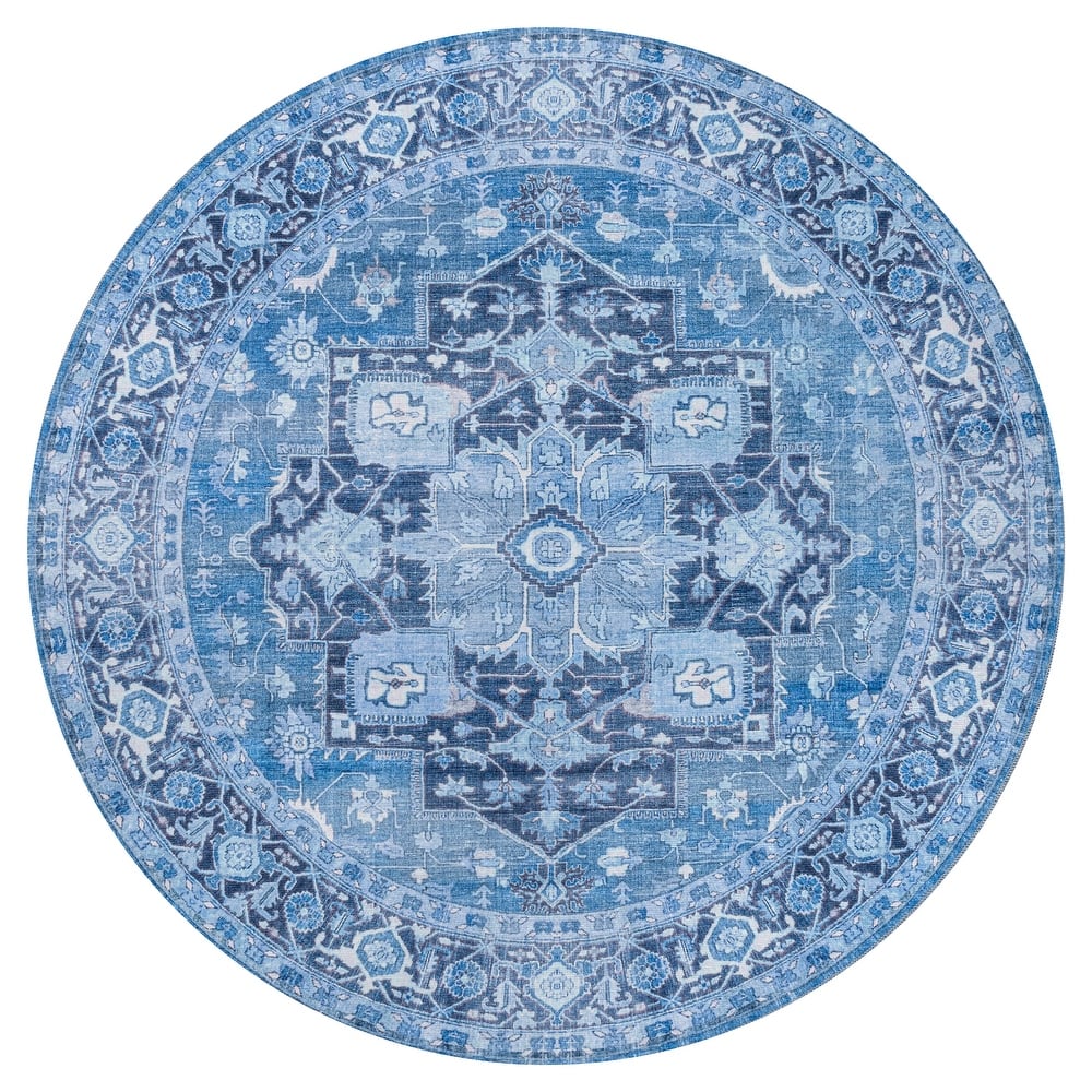JONATHAN Y Marrakesh Ornate Medallion Machine Washable Area Rug
