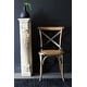 preview thumbnail 5 of 6, Set of 2 Wood Antique Farmhouse Cross Back Dining Chairs Rattan With X Back Dark Bedroom Restaurants Hotel
