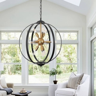 Black and clearance gold orb chandelier