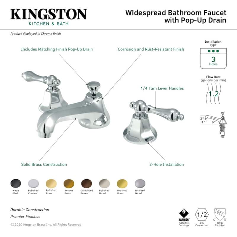Kingston Brass Metropolitan 8 in. Widespread Bathroom Faucet